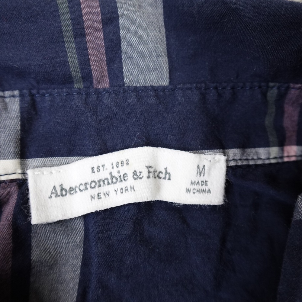 Abercrombie Fitch Shirt Womens M Blue Long Sleeve Button Up Casual Preppy Grunge - Picture 4 of 10